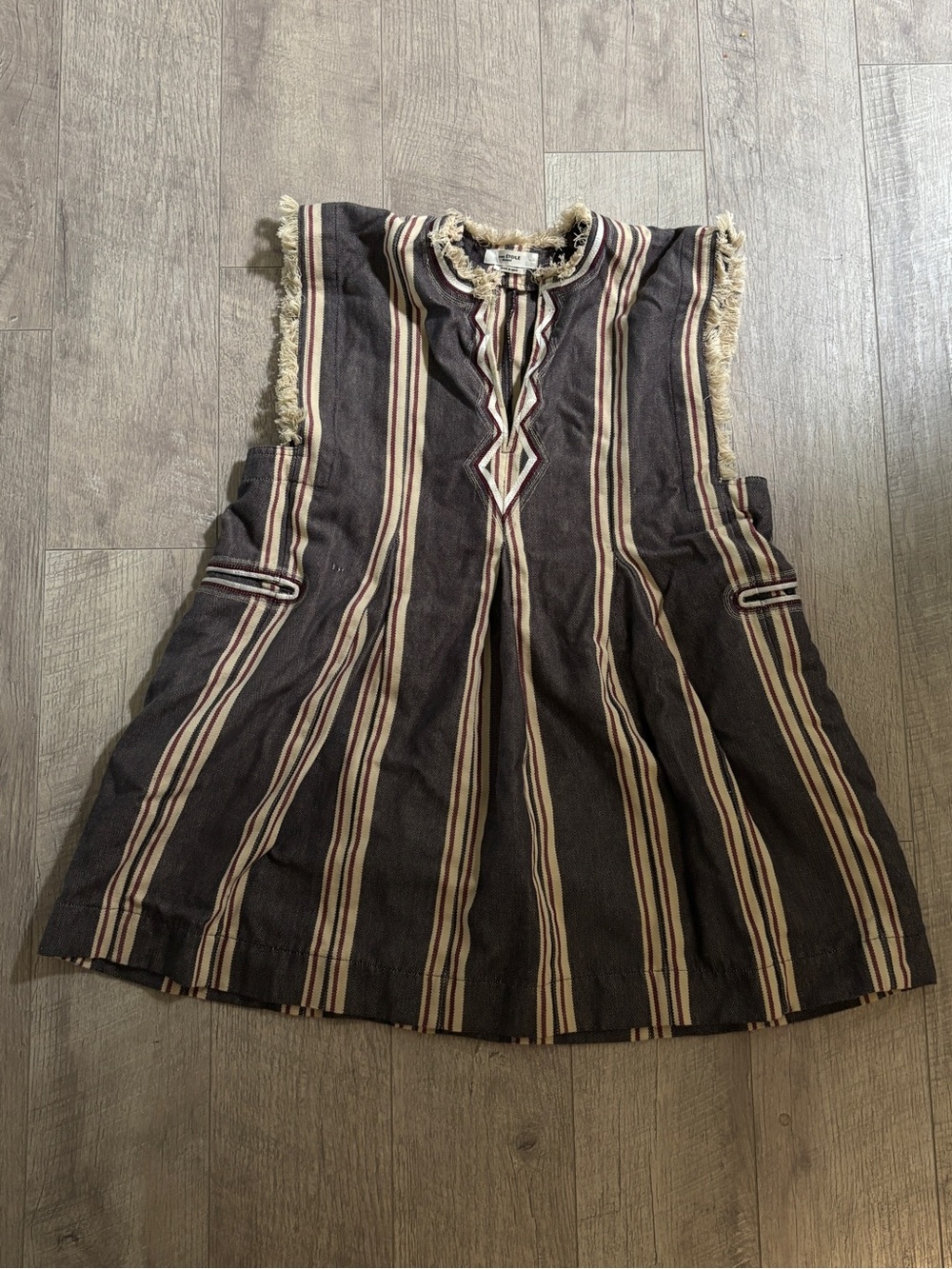 ISABEL MARANT ÉTOILE
Denize Striped Frayed-edge
Cotton Mini Dress